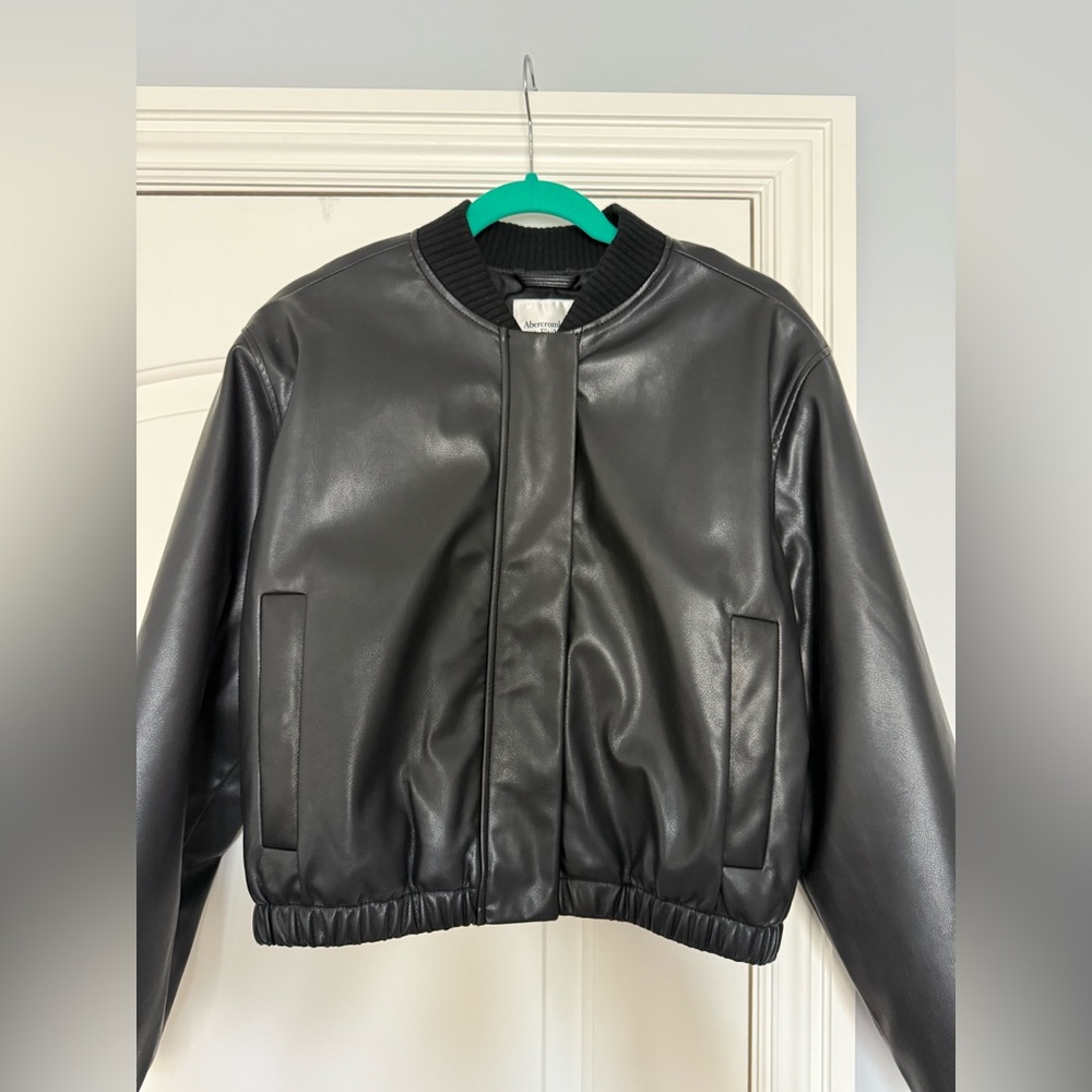Abercrombie & Fitch Black Vegan Leather Jacket